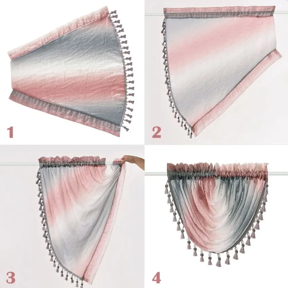 PowerSellerUSA Ombre Window Curtains, Modern Semi-Sheer Window Curtain Drape